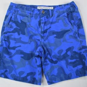 American Eagle Mens PREP Blue Camouflage Shorts 32